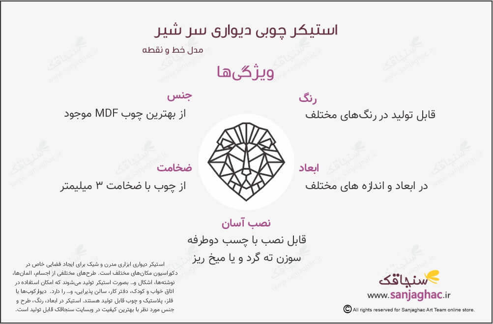 اینفوگرافی استیکر چوبی دیواری شیر، استیکر دیواری چوبی شیر ، استیکر چوبی دیواری شیر، استیکر دیواری شیر، استیکر چوبی شیر