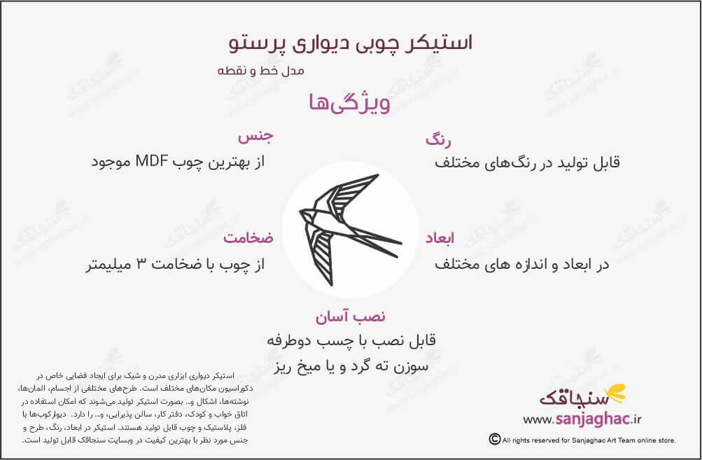 اینفوگرافی استیکر چوبی دیواری پرستو، استیکر دیواری چوبی پرستو ، استیکر چوبی دیواری پرستو، استیکر دیواری پرستو، استیکر چوبی پرستو