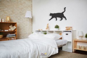 Cat design wooden wall sticker 3