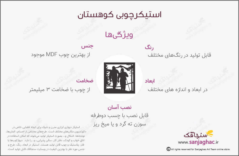 اینفوگرافی استیکر دیواری چوبی کوهستان، استیکر دیواری چوبی کوهستان، دیوارکوب چوبی کوهستان، استیکر دیواری چوبی، دیوارکوب چوبی، استیکر دیواری چوبی فانتزی، استیکر چوبی
