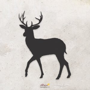 استیکر دیواری چوبی سر گوزن، دیوارکوب چوبی سر گوزن، استیکر دیواری چوبی، دیوارکوب چوبی، استیکر دیواری چوبی فانتزی، استیکر دیواری چوبی مدل نقطه و خط