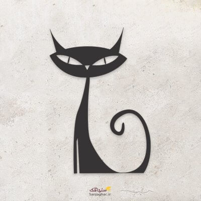 استیکر دیواری چوبی گربه اشرافی، دیوارکوب چوبی گربه اشرافی، استیکر دیواری چوبی، دیوارکوب چوبی، استیکر دیواری چوبی فانتزی، استیکر چوبی