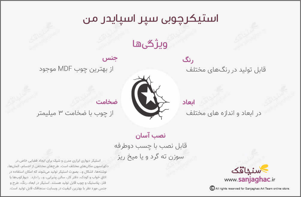 اینفوگرافی استیکر چوبی دیواری سپر اسپایدرمن، ااستیکر دیواری چوبی سپر اسپایدرمن، دیوارکوب چوبی سپر اسپایدرمن، استیکر دیواری چوبی، دیوارکوب چوبی، استیکر دیواری چوبی فانتزی، استیکر چوبی