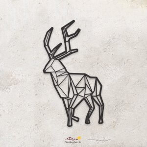 استیکر دیواری چوبی گوزن، دیوارکوب چوبی گوزن، استیکر دیواری چوبی، دیوارکوب چوبی، استیکر دیواری چوبی فانتزی، استیکر چوبی مدل نقطه و خط
