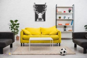 Wooden wall sticker with horned deer head design 5