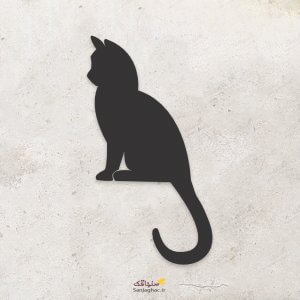 استیکر دیواری چوبی گربه دم دراز، دیوارکوب چوبی گربه دم دراز، استیکر دیواری چوبی، دیوارکوب چوبی، استیکر دیواری چوبی فانتزی