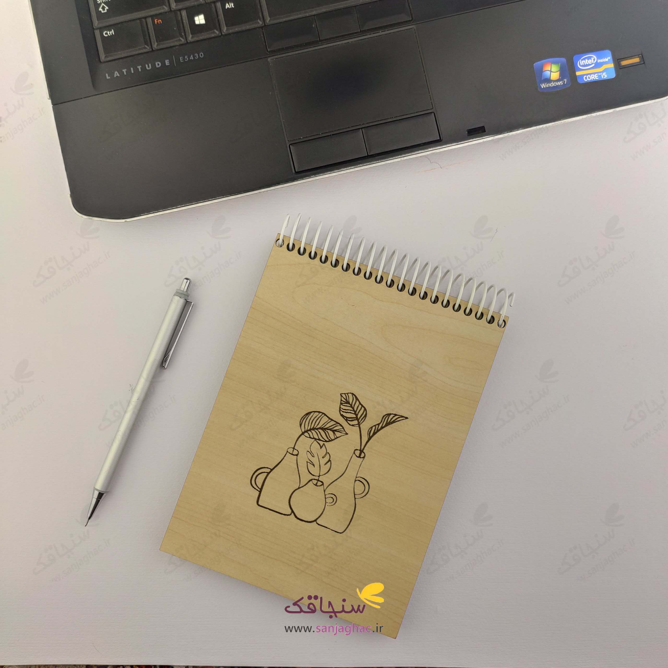 دفترچه چوبی گلدون