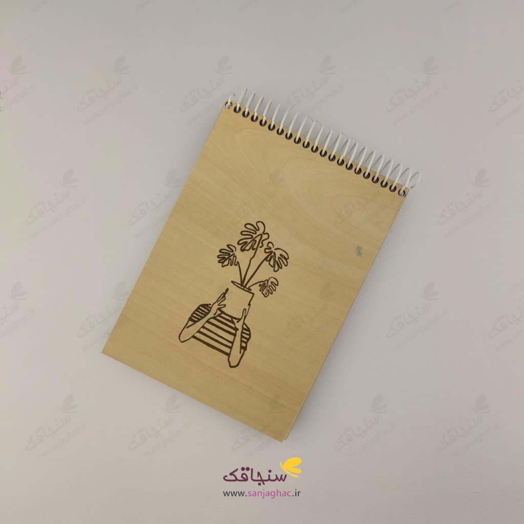 دفترچه چوبی گلدون احساس